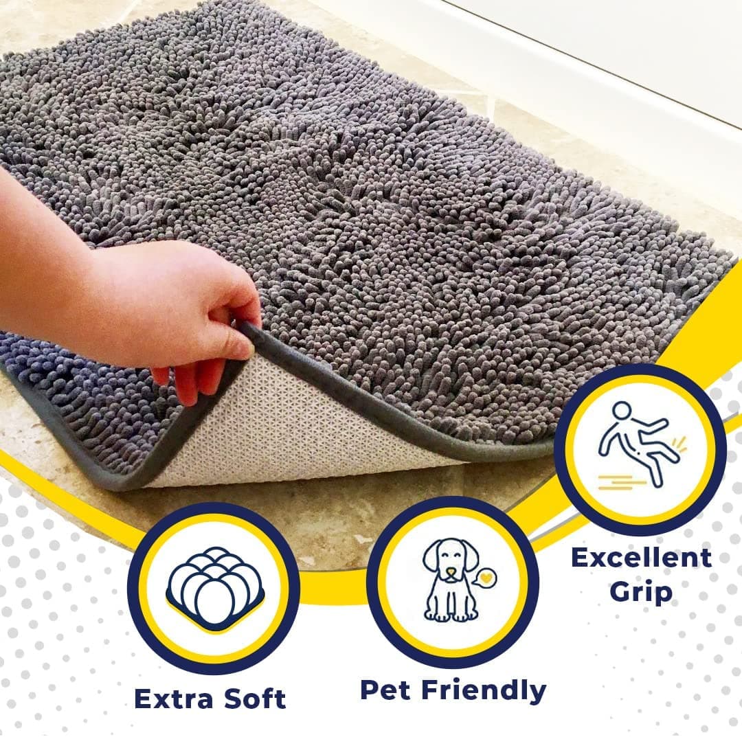 PetStomp Mat® - Anti-Mud Dog Door Mat - Grey