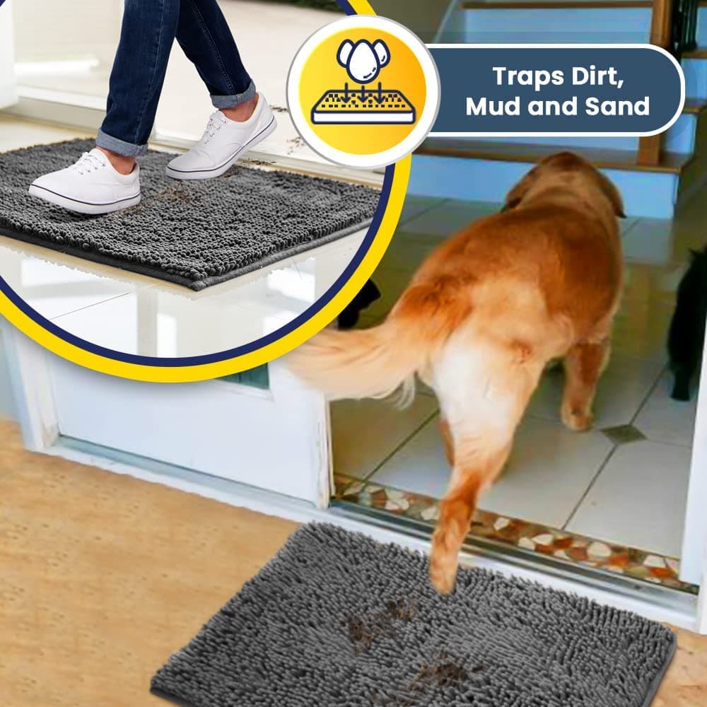 PetStomp Mat® - Anti-Mud Dog Door Mat - Grey
